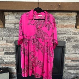 Entro Pink Leopard Print Dress gorgeous!